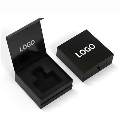 Prilagođeni logo crni kruti kartonski poklon kozmetički parfem za recikliranje pakiranje magnetska kutija s evom